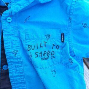 BOYS Tony Hawk Built to Shred Button Down Top XS Skateboard Skater boy